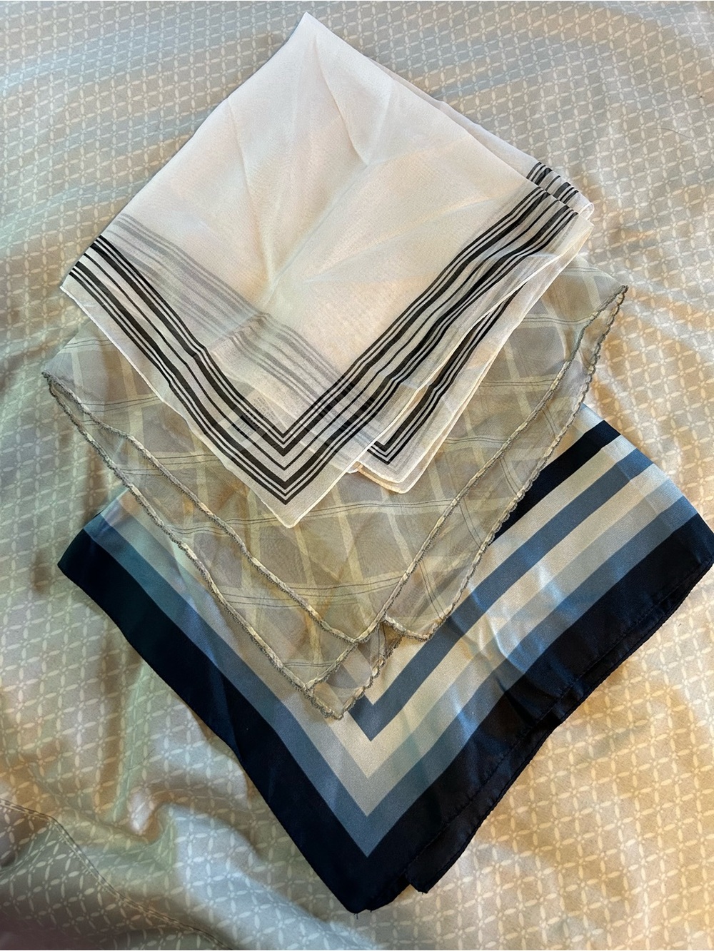 GAP Set of Three Lightweight Square Scarves/ Handkerchiefs